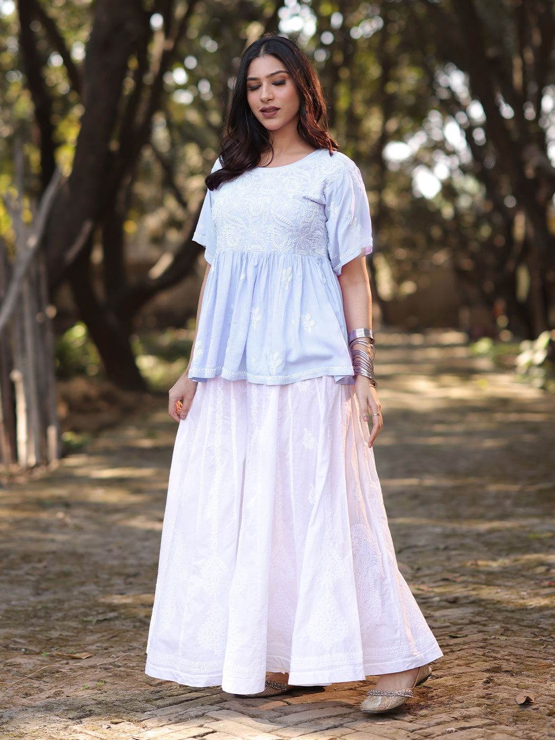 HAFSA Chikankari Modal Top - KRI CHIKANKARI